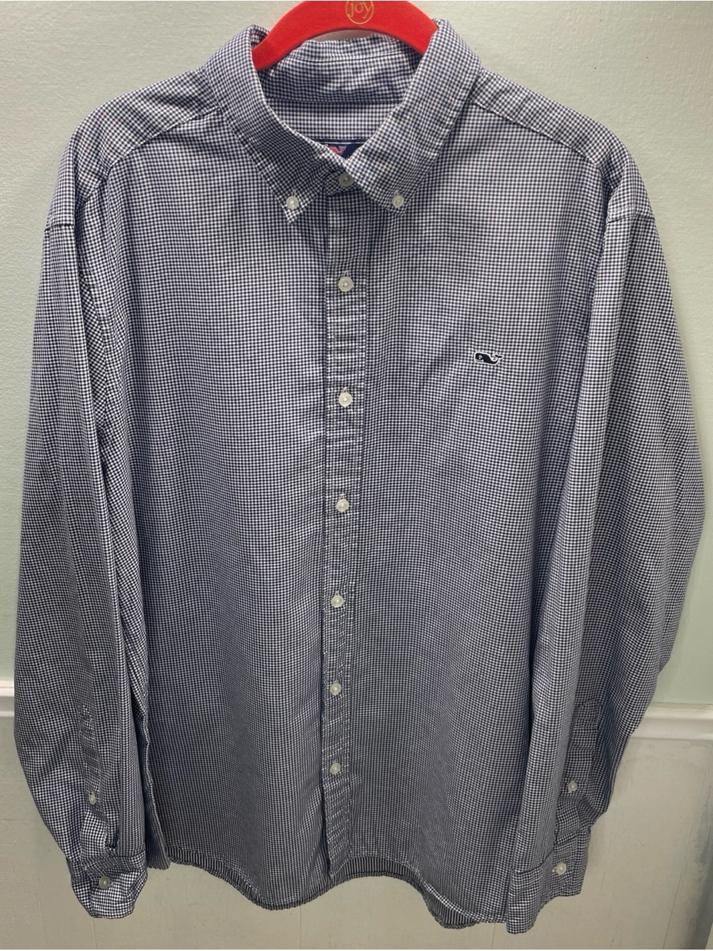 Vineyard Vines Navy and White Micro-Check Button-Down Shirt